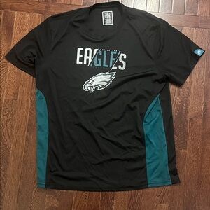 NFL Philadelphia Eagles Black and Teal Short Sleeve Shirt